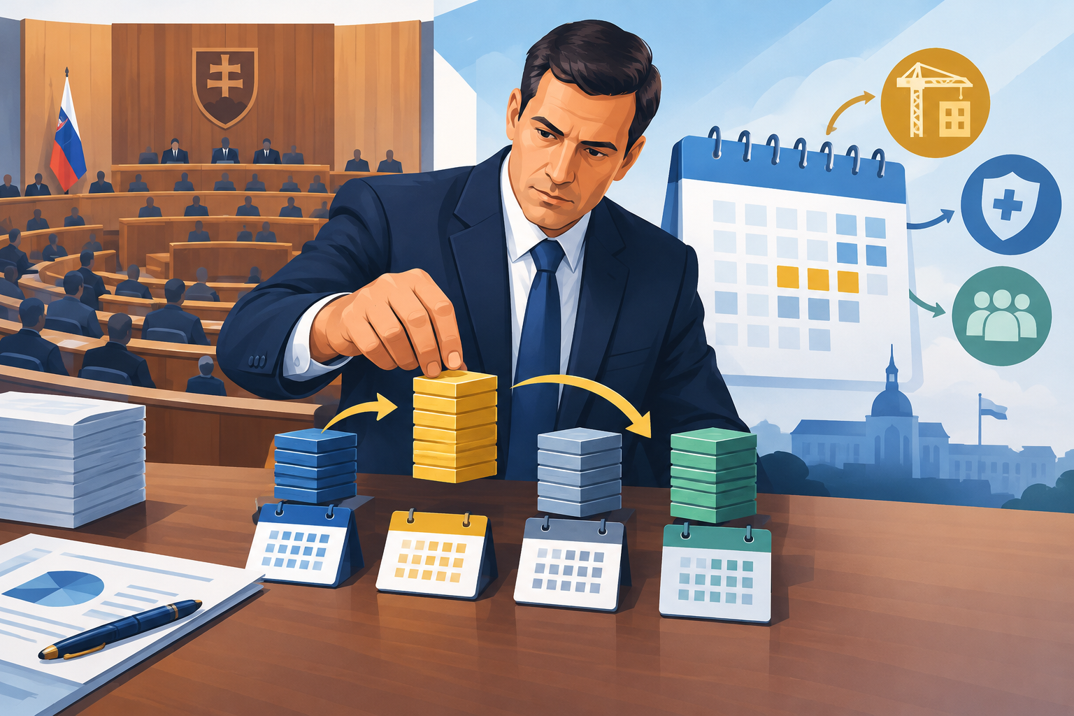 Ilustračný obrázok: Ak parlament neschváli rozpočet, minister financií by mohol meniť poradie štátnych platieb